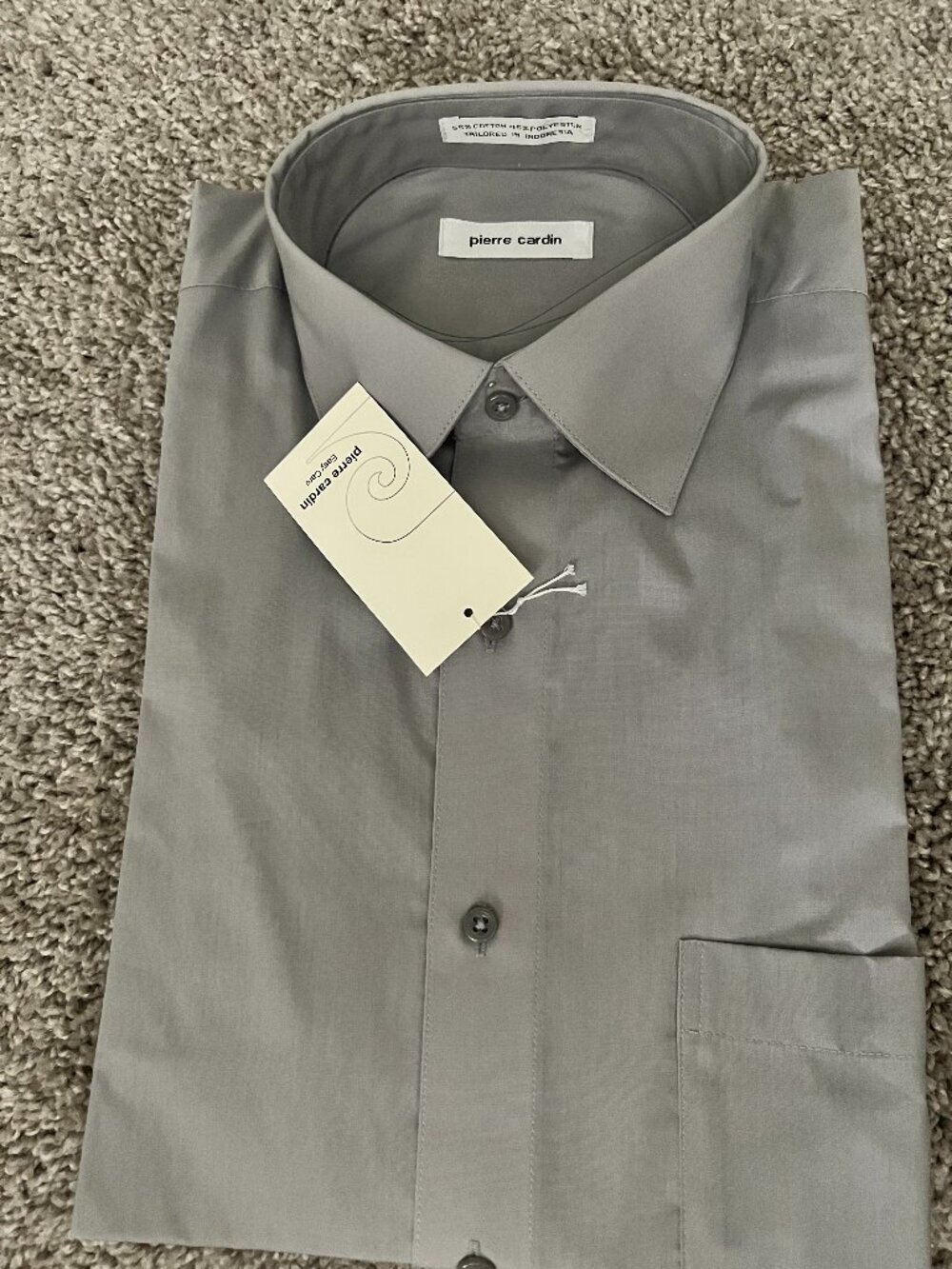 Pierre Cardin Dress Shirt Pewter Gray Long Sleeve 15-15.5 32/33 NWT